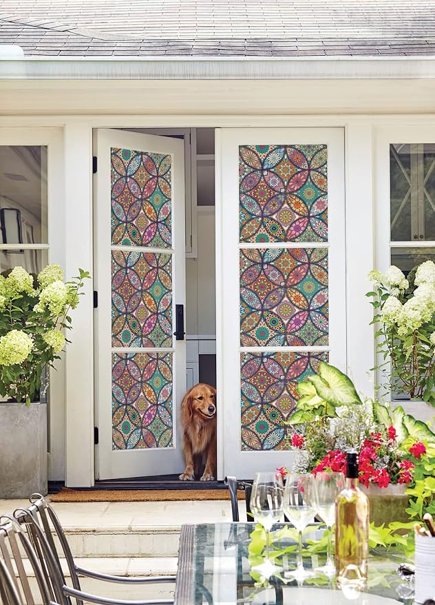 JiffDiff Window Privacy Film Frosted Glass Stain Stickers Boho Decorative - Image 2