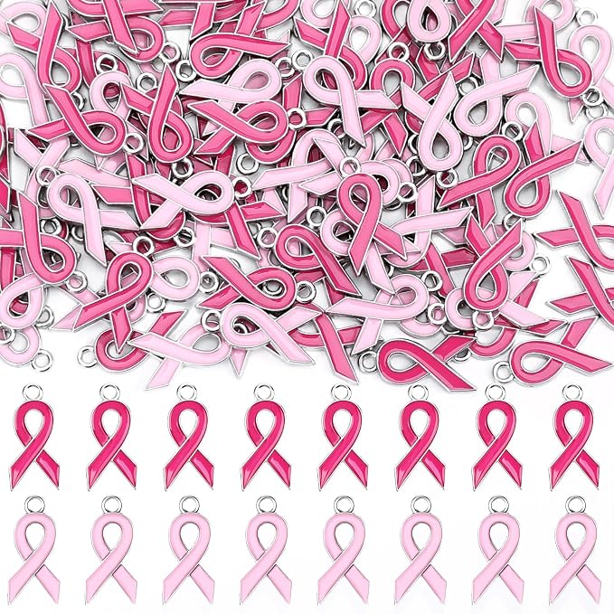 MARFOREVER 120 Pcs Breast Cancer Awareness Charms by MARFOREVER