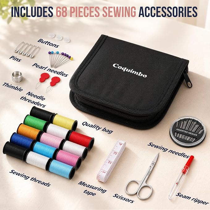 Coquimbo Sewing Kit Mini, Dorm Room Essentials, Portable Needle and Thread Kit - Image 2