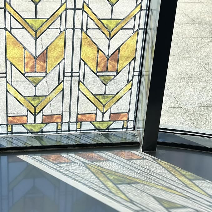 Faux Stained Glass Effect Transparent Window Film, Decorative Window Cling - Image 2