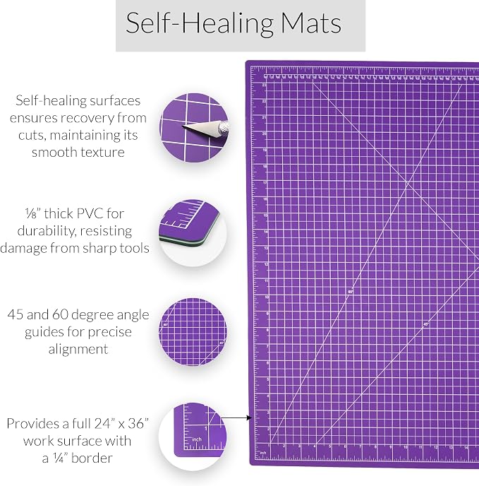 Breman Precision 24x36 Inch Self Healing Cutting Mat – 2-Sided 5-Ply PVC - Image 2