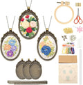 ZOCONE 3 Packs Embroidery Necklace Kit, Embroidery Pendant Kits Mini Cross by ZOCONE