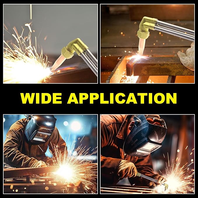 900FC Type Straight Cutting Torch, 21 Inch Oxygen Acetylene Cutting Torch with 1-101 Cutting Tip, Built-in Flashback Arrestors and Check Valves, Straight Cutting Outfit