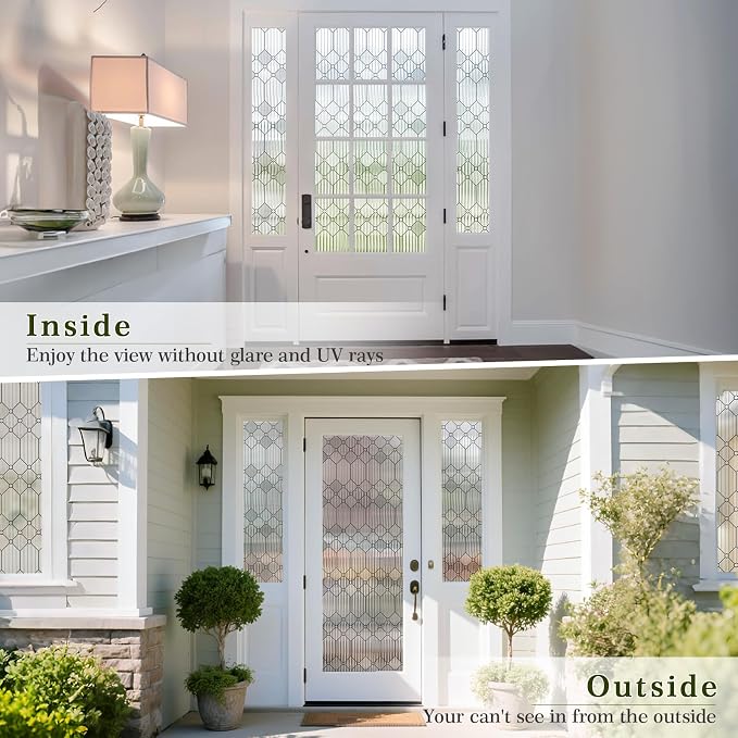 SUNBABY Reeded Glass Window Privacy Film, Decorative Frosted Glass Window Film - Image 6