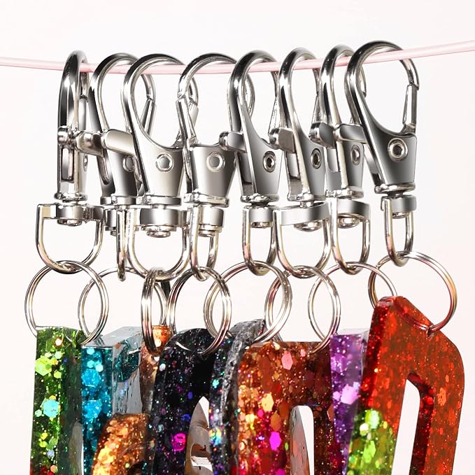 LEOBRO 240PCS Lobster Claw Clasps and Key Rings, Keychain Making Kit, - Image 8