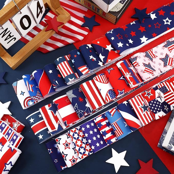 Hosuly 40 Pcs Red White Blue Stars Jelly Fabric - Image 3