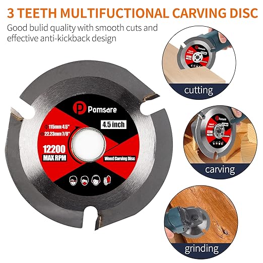 Upgraded Tungsten Carbide Wood Carving Disc Grinding Wheel, Angle Grinder - Image 5
