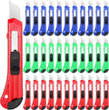 Chumia 60 Pack Box Cutter Bulk Utility Knife 18 mm Wide Blade Plastic Disposable Box Cutter Retractable Paper Knife Compact Extended Use for Office Art Studio School Home Warehouse Crafts 3 Colors