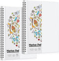 2 Pack Marker Paper Pad, 7.6×10in Double Sided Bleedproof Sketch Pad, by Prudiut