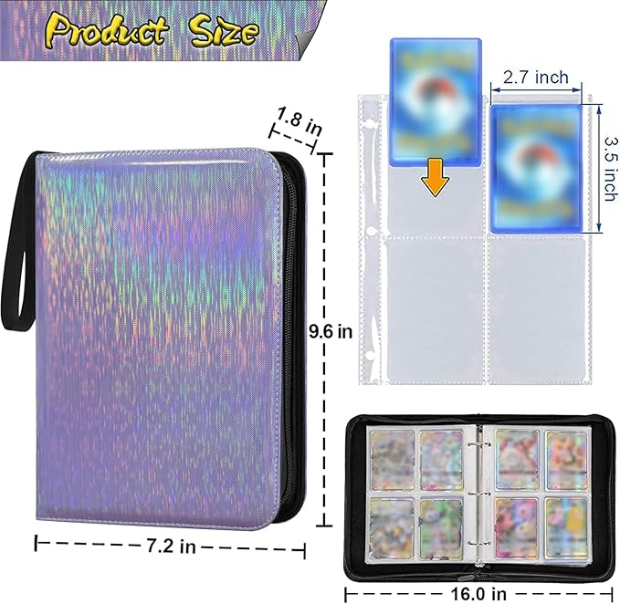 Trading Card Binder 4-Pocket Zippered - Image 2