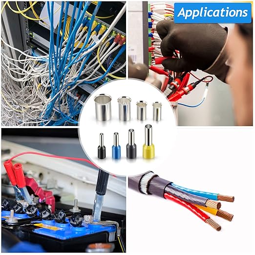440 Pieces Wire Ferrules Kits Ferrules Wire Ends Terminals Crimp Terminal Connector Sleeves AWG (2/0 1/0 2 4 10 12 14 16)