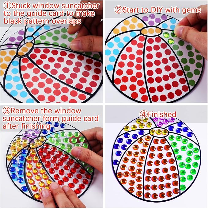 Qyeahkj 6pcs Summer Arts and Crafts Kits Suncatcher Easy Art Craft - Image 4