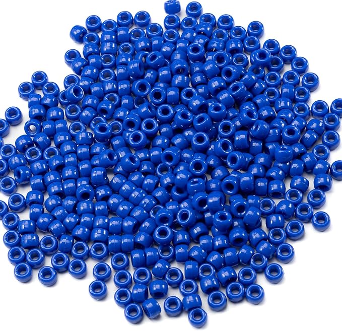 1000 Pcs Acrylic Single Color Pony Beads 6x9mm Bulk - Image 2