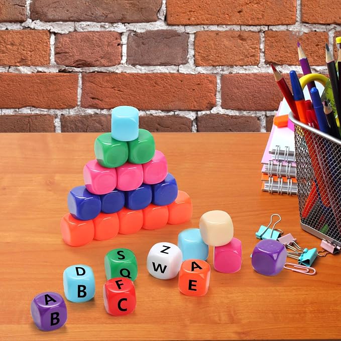 Noamus 100 Pieces Blank Dices, 16MM Acrylic Colored Dice Cubes, Six Sided Bulk - Image 7