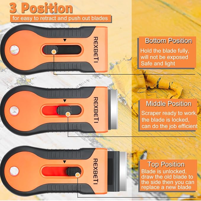 REXBETI Razor Blade Scraper Tool, 2 Pack Razor Scraper Set - Image 6