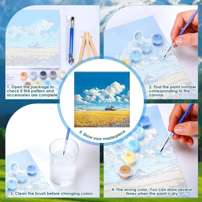 RoundFunny 8 Set Paint by Numbers Kit - Image 3