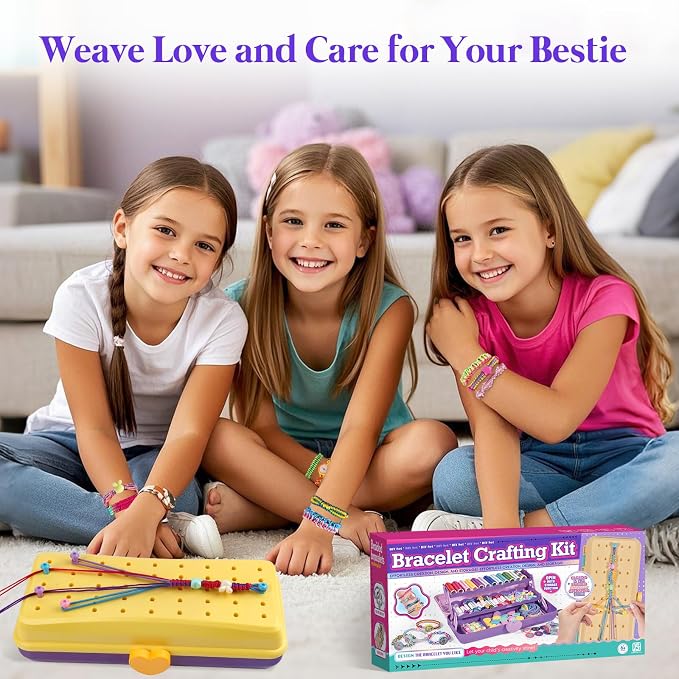TingingYuli Friendship Bracelet Making Kit, 3-Layer Storage Box, Gift 6-12 | - Image 6