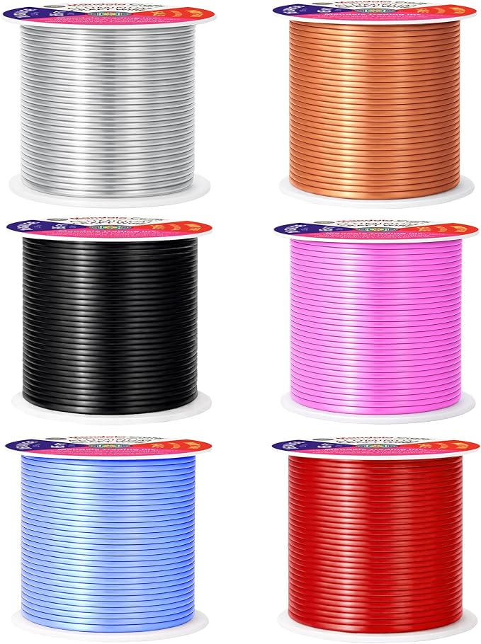 Mandala Crafts 16 GA Red Copper Black Assorted Anodized Aluminum Craft Wire | - Image 2