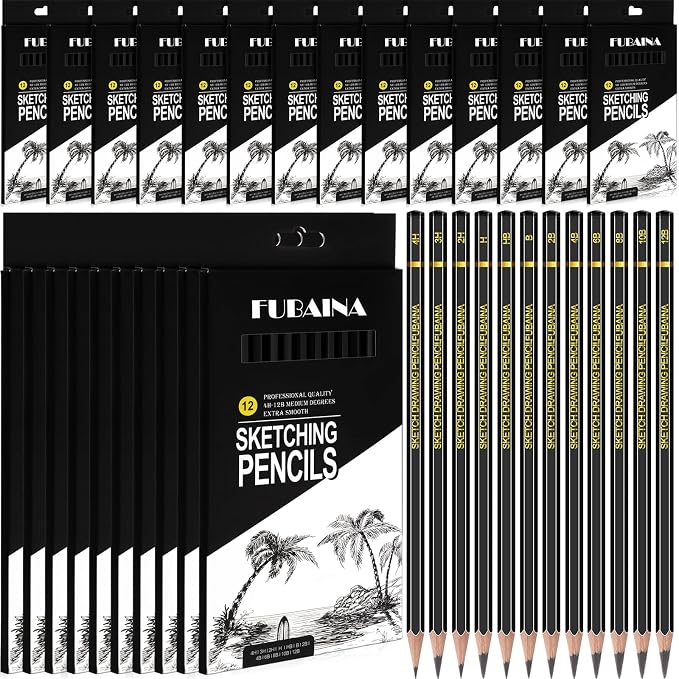 288 Pcs Drawing Sketching Pencil Set Professional Graphite Charcoal Gift Bulk by Humyoun