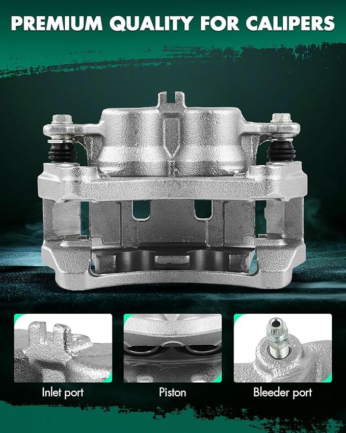 SCITOO 19B7147 Front Right Disc Brake Caliper w/Bracket Fit For INFINITI For Q50 2014-2018,For Nissan For Rogue 2014-2018,For Nissan For X-Trail 2014-2015, Double Pistons