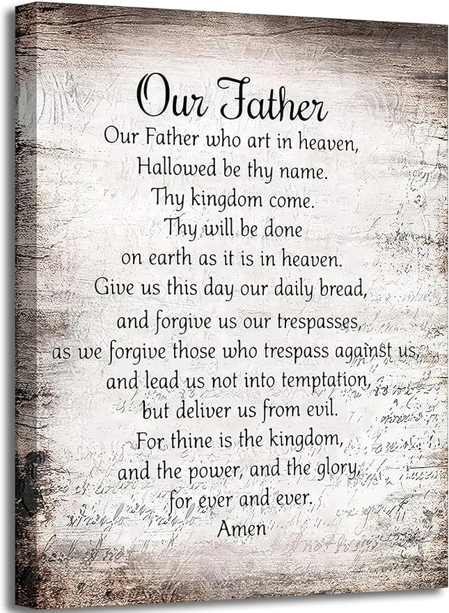 YOXORDQ Our Father Prayer Canvas Wall Art-Canvas Wrapping 12x16in | Christian by YOXORDQwallart