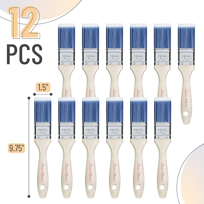 Bates- Paint Brushes, 12 Pack, Treated Wood Handle, Paint Brushes - Image 2