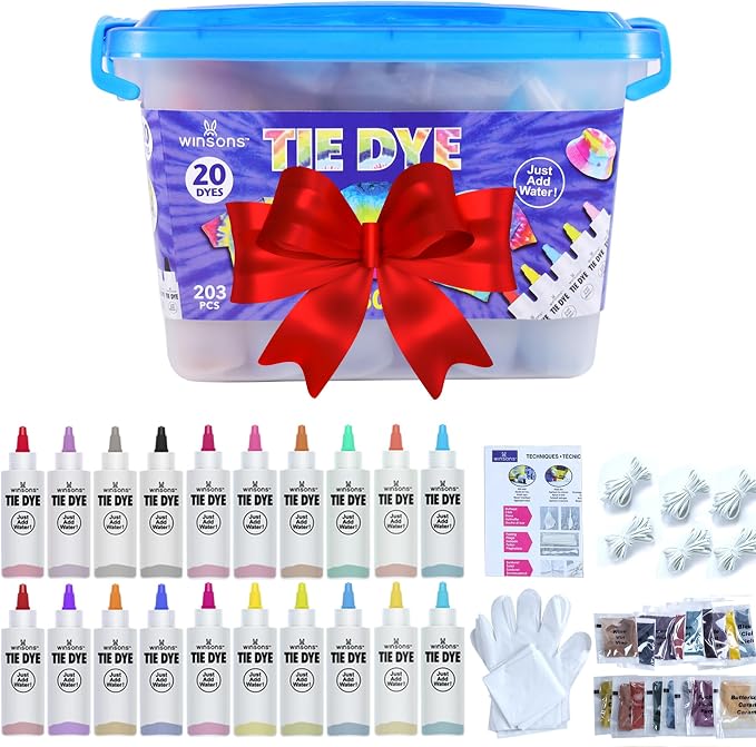 WINSONS Tie Dye Kit 20 Colors Permanent Fabric Dye Art Set by WINSONS