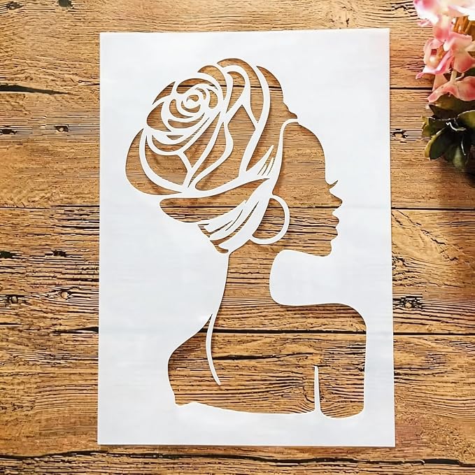 TIAMECH A4 Reusable African Girl Stencil by TIAMECH