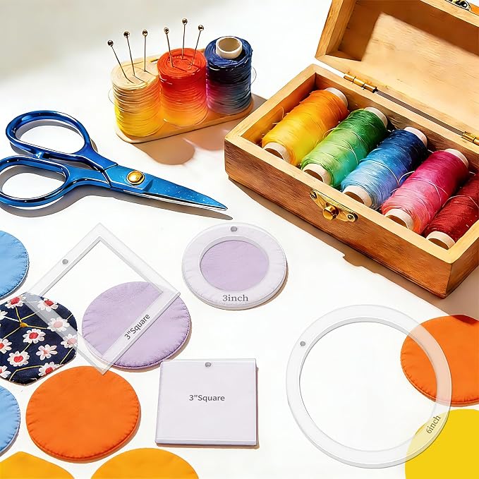22pcs Circle Square Quilting Templates Acrylic Templates | Domestic Transparent - Image 3