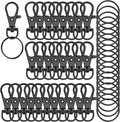 HXSEMAYIG Keychain Hooks with Key Rings, Metal Swivel Lobster Claw Clasps by HXSEMAYIG