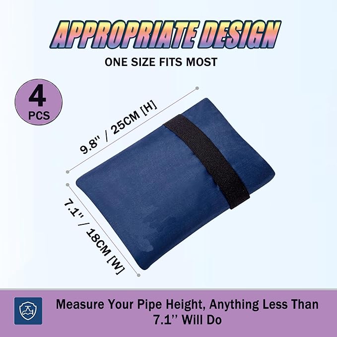 Outdoor Faucet Cover for Winter - Pro 7.1" W x 9.8" H - 4 Pack Outdoor Water Faucet Cover Socks for Winter Freeze Protection Pipe Insulation Reusable Waterproof Insulated Spigot backflow Cover - Blue