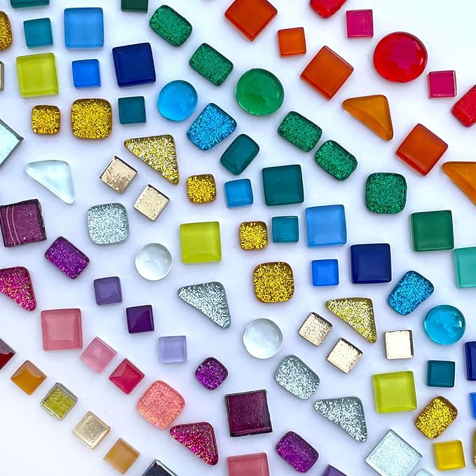 LITMIND 1.1LB Assorted Colors Irregular Crystal Glass Mosaic Tiles - Image 3