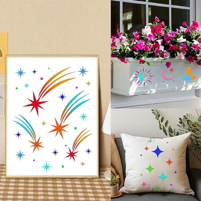 18 PCS Large Star Stencil for Painting Reusable Paint Stencils for Walls - Image 5