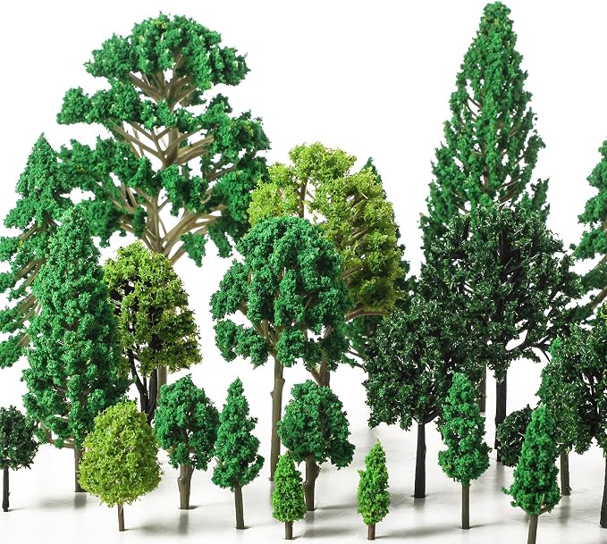 Skylety 35 Pieces Model Trees 6.3-1.2 Inch Mixed Miniature Trees Diorama by Skylety
