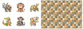 Cotton Fabric Panel – Single Continuous Patchwork Animal Panel by FabricsTown