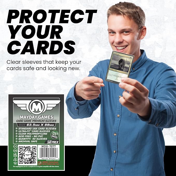 MayDay Games 63.5x88mm Card Sleeves Premium Bundle – 90 Micron Clear - Image 2