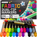 ARTISTRO 24 Dual-Tip Fabric Markers by ARTISTRO