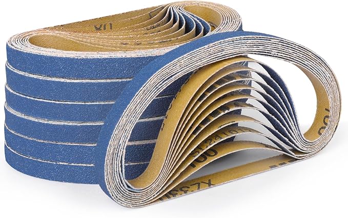 40-Piece 1/2 x 18 Inch 100 Grit Zirconia Sanding Belts, Heavy Duty Long-lasting Mini Sanding Bands for Belt Sander, Rust Paint Removal, Wood Metal Grinding and Finishing