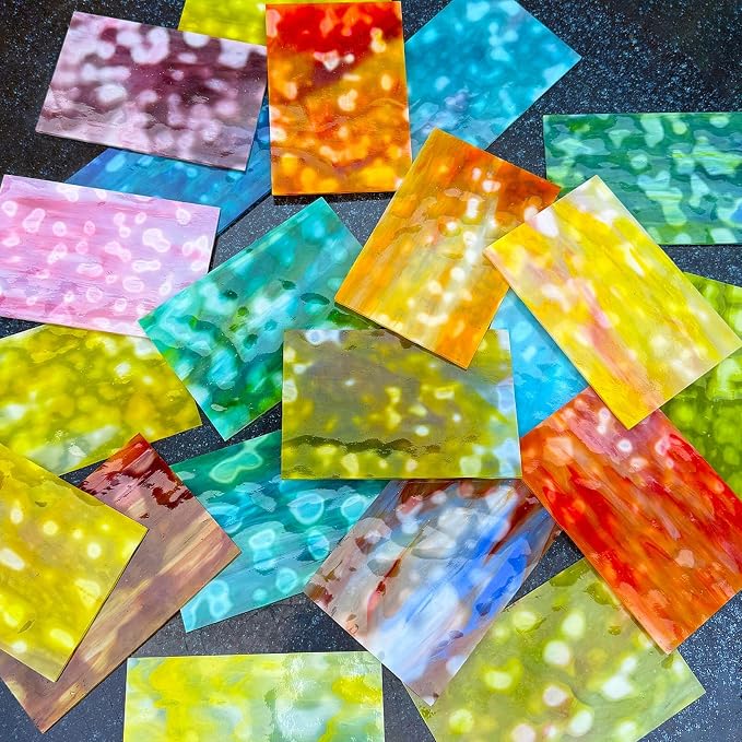 LITMIND 24 Sheets Premium Mottled Opal Stained Glass Sheets – 6 x 4 Inch - Image 8