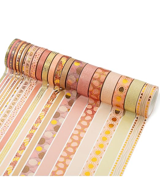 Mr. Pen- Washi Tape Set, 21 Rolls, Boho Design | 5.5 Yards/Roll, Washi Tape by MrPen