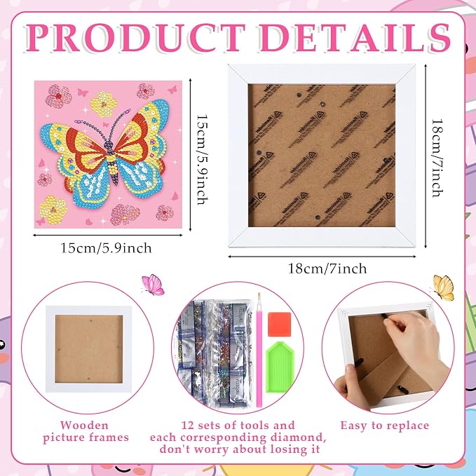 Trandraft 13 Pcs Cute Animal Monthly Diamond Art Kits - Image 3