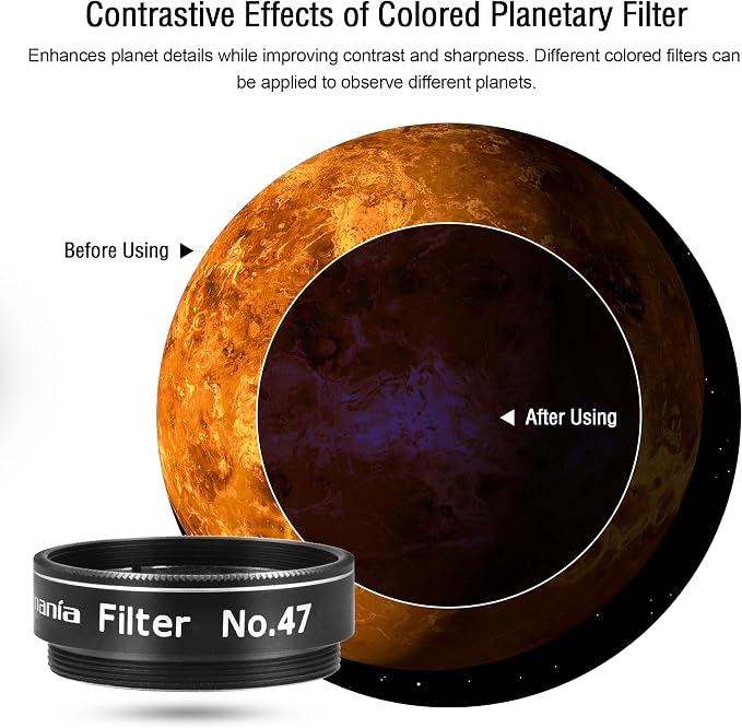 Astromania Telescope Planetary Color Filter 1.25 Inch #47 Dark Blue | Compatible - Image 3