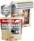 Redford Supply Co. Cold Snap (5°F) Backflow Preventer Insulation Cover, 14"W x 14"H, Pipe Insulation, Water Sprinkler Covers for Outside, Sprinkler Backflow Cover for Winter, Well Pump Bag (Beige)