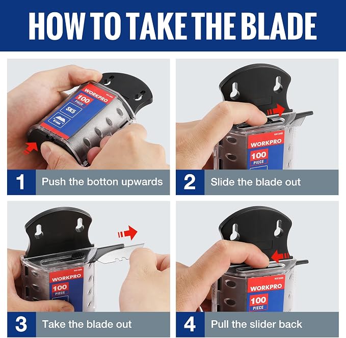 WORKPRO Utility Knife Blades, SK5 Steel, - Image 6
