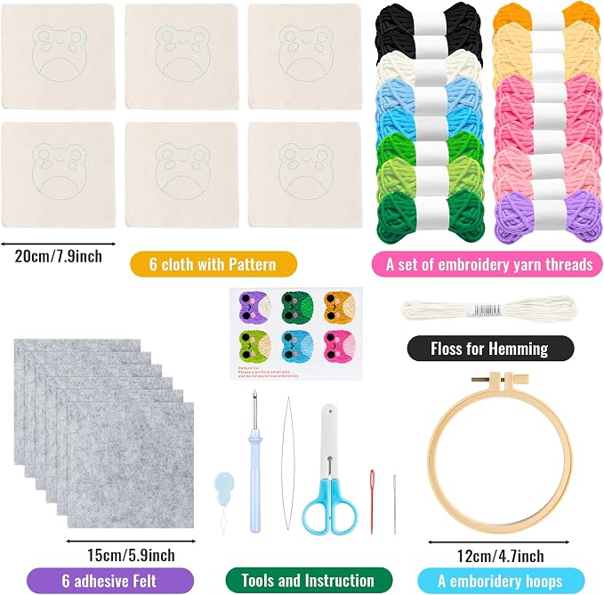 WATINC Frog Punch Needle Coaster Kit - Image 2