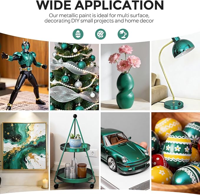Nicpro Metallic Emerald Green Acrylic Paint, 8.45oz/250ml Craft Paints | Large - Image 5