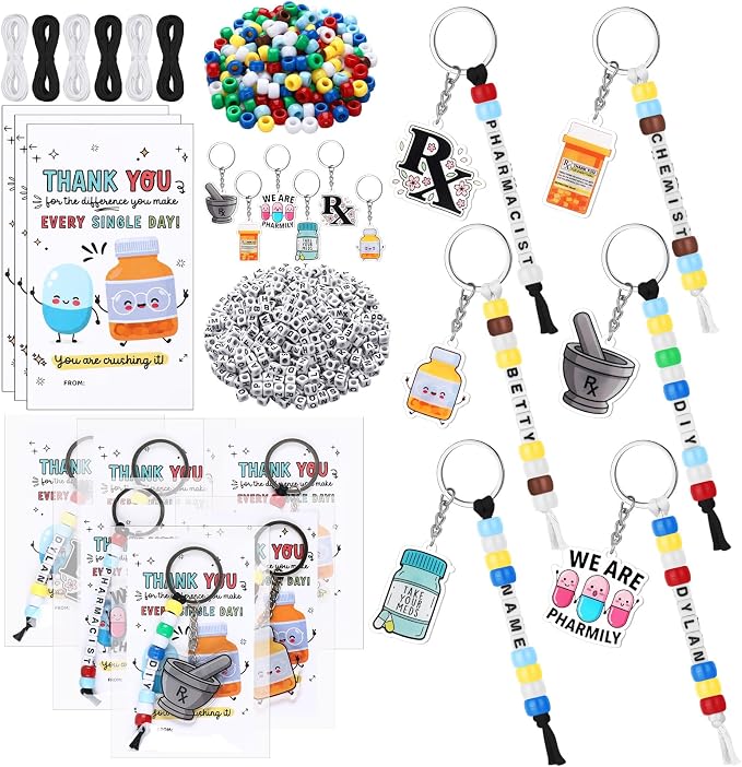 Suncalla 996 Pcs 24 Set Pharmacy Keychain Making Kit DIY Pharmacy Charm Key by Unknown