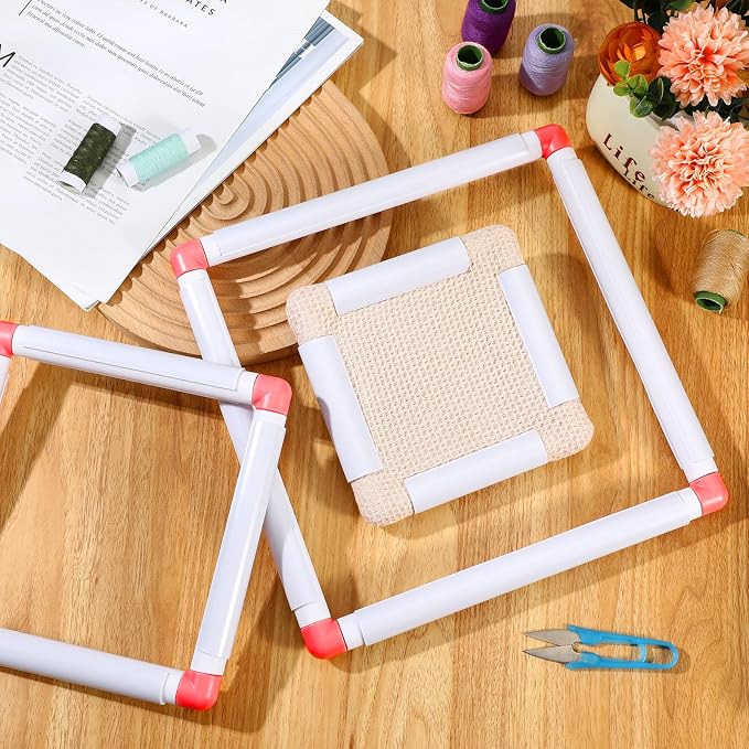 Janinka Embroidery Hoop 3 Pcs Cross Stitch Hoops and Frames White Rectangular - Image 6