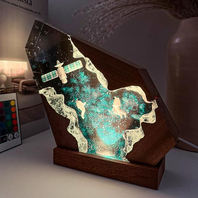 Space Resin Lamp, Handmade Galaxy Resin Night Light - Image 6