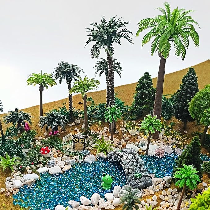 42Pcs Diorama Supplies Kit, Model Trees, Miniature Palm Trees, Architecture Tree - Image 5